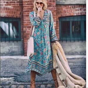 SPELL DESIGNS & THE GYPSY COLLECTIVE UNICORN FOLKTOWN MIDI DRESS XS